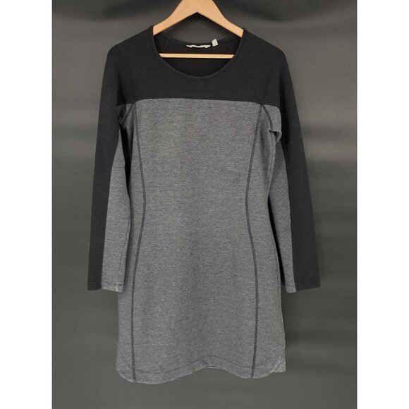 Athleta Dresses & Skirts - Athleta Long-Sleeve Dress Womens M Tencel Lyocell Blend Black Gray Athleisure